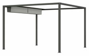 Moderne Pergola mit Faltdach, seitliche Perspektive