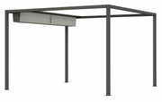 Moderne Pergola mit Faltdach, seitliche Perspektive
