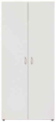 Zweiflügeliger Drehtürenschrank in Weiß, frontal betrachtet