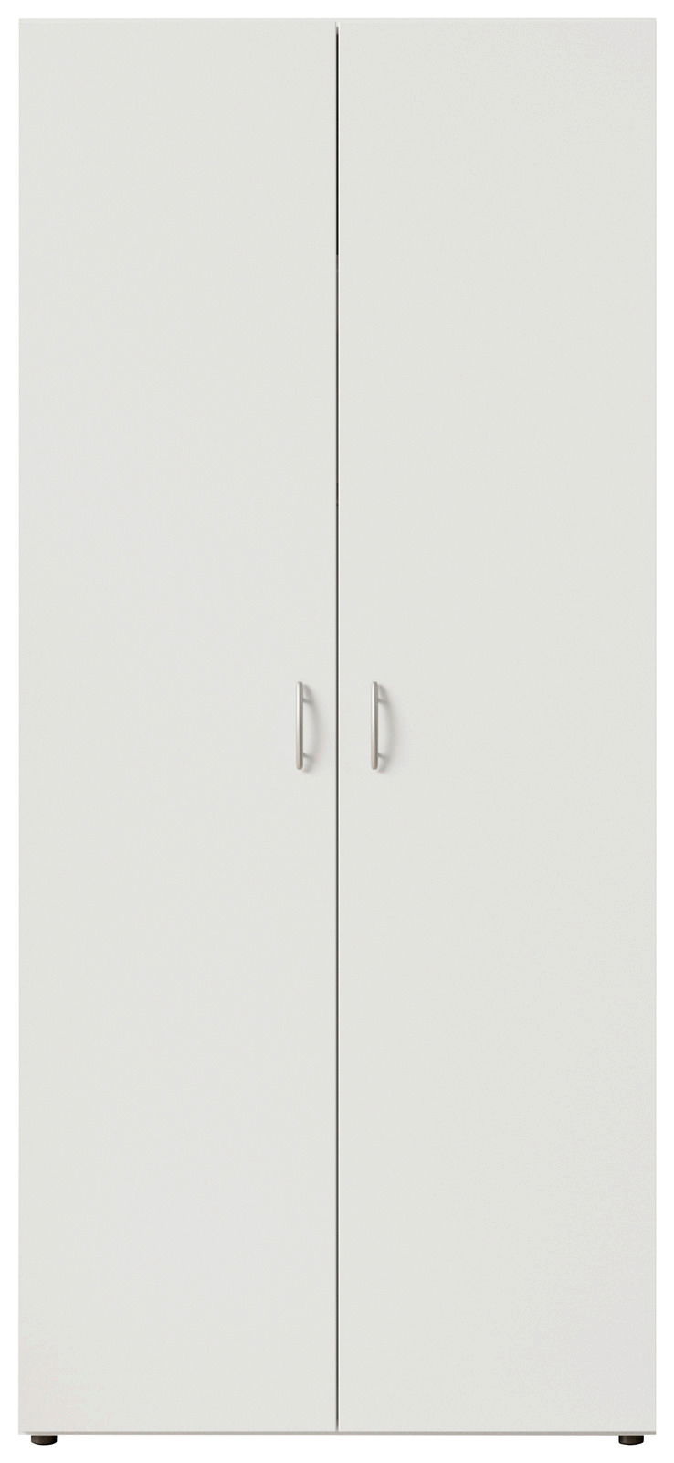 Zweiflügeliger Drehtürenschrank in Weiß, frontal betrachtet