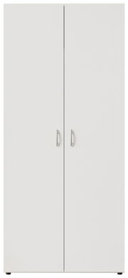 Zweiflügeliger Drehtürenschrank in Weiß, frontal betrachtet