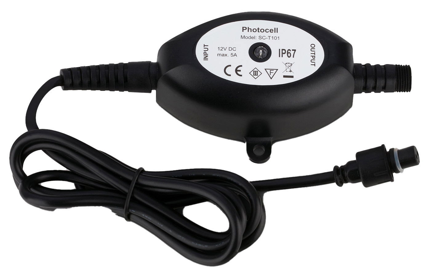 Dämmerungssensor mit Kabel, Modell SC-T101, IP67, von oben betrachtet