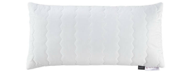 Centa Star Kissen VISION Rechteckiges, weißes Kissen mit wellenförmigem Steppmuster, frontal abgebildet.