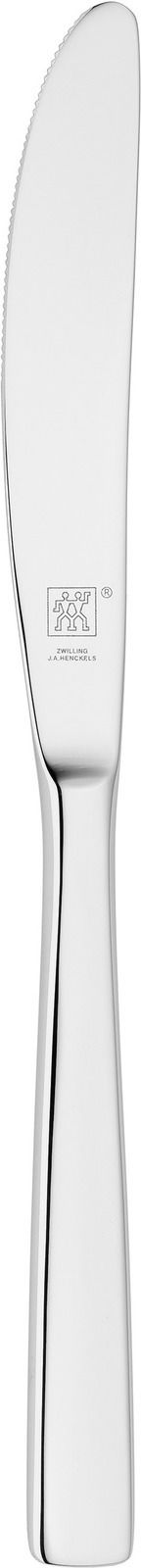 Poliertes Edelstahlmesser aus der Vogelperspektive, Teil des 60-teiligen Bestecksets Loft.