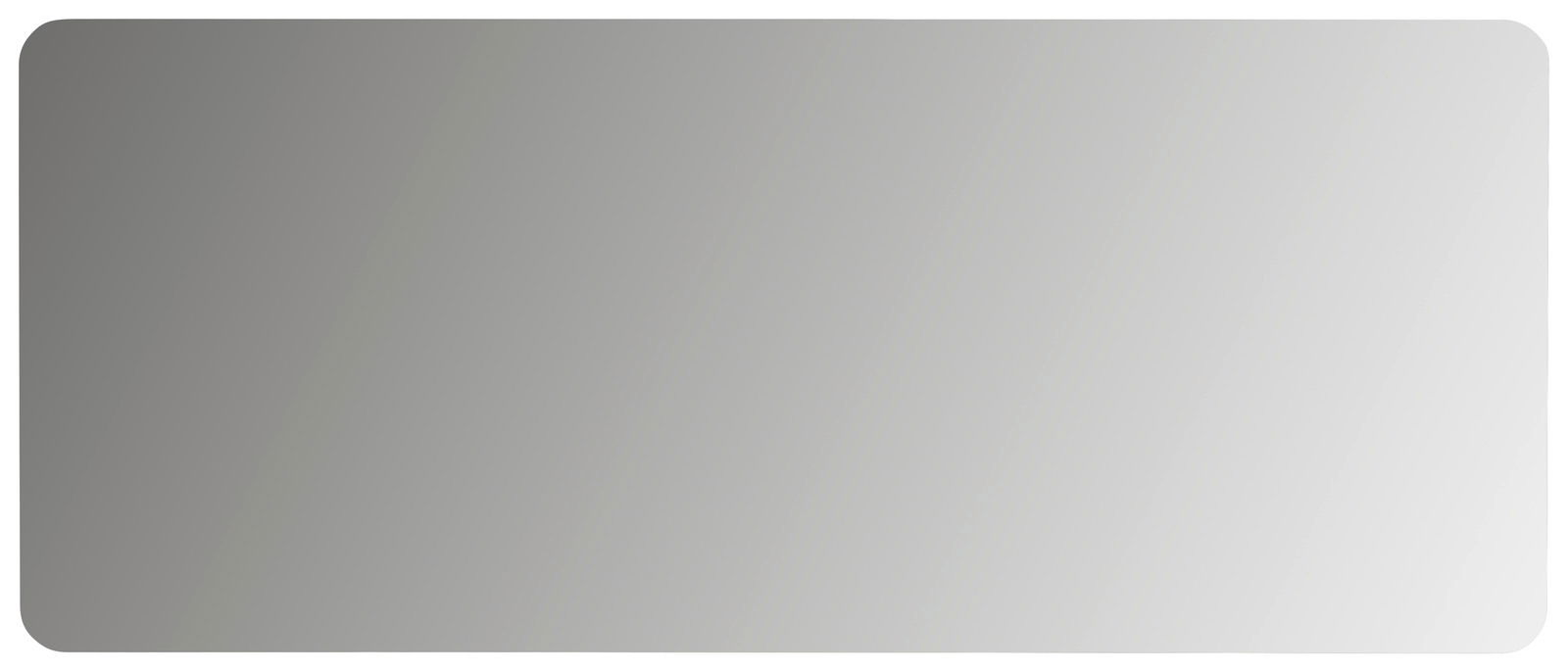 Rechteckiger Spiegel mit abgerundeten Ecken, frontal betrachtet