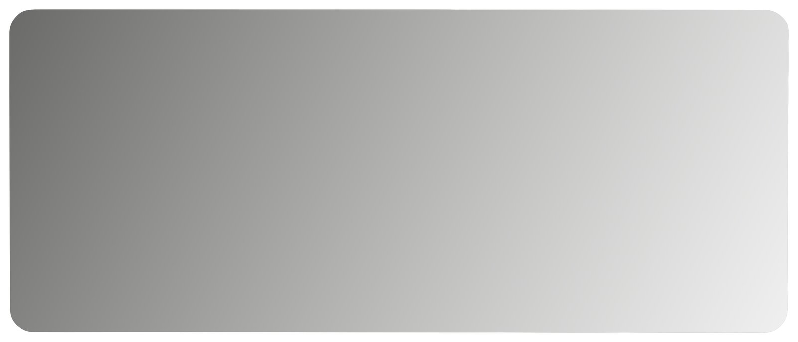 Rechteckiger Spiegel mit abgerundeten Ecken, frontal betrachtet