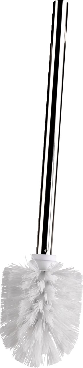 Weiße Ersatzbürste mit Edelstahlgriff, seitliche Perspektive