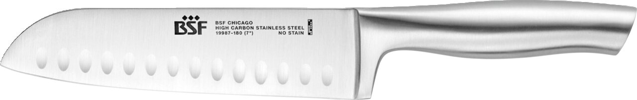 BSF Santokumesser CHICAGO Santokumesser Chicago aus hochlegiertem Edelstahl, seitliche Ansicht