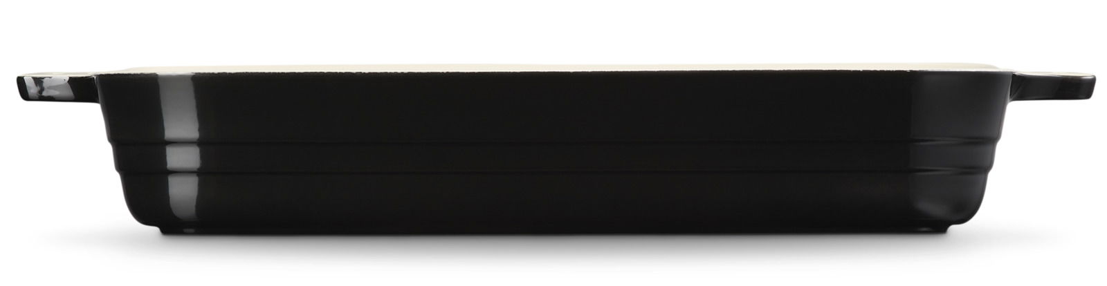 Schwarze Auflaufform 32cm, seitliche Perspektive