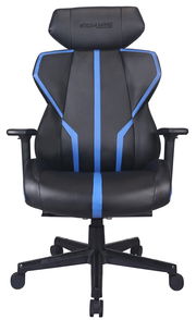 Gaming Stuhl BXGAMING GENIUS in Schwarz mit blauen Akzenten, Vorderansicht