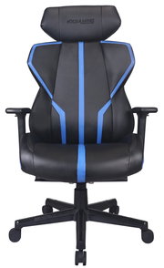 Gaming Stuhl BXGAMING GENIUS in Schwarz mit blauen Akzenten, Vorderansicht