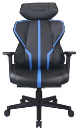 Gaming Stuhl BXGAMING GENIUS in Schwarz mit blauen Akzenten, Vorderansicht