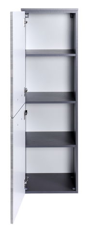 Offener Midischrank mit vier Einlegeböden, Ansicht von vorne.