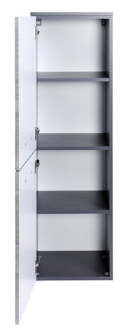 Open middenkast met vier legplanken, gezien vanaf de voorkant.