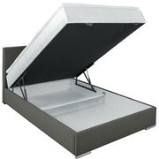 Boxbett 140 mit geöffnetem Bettkasten, seitliche Perspektive