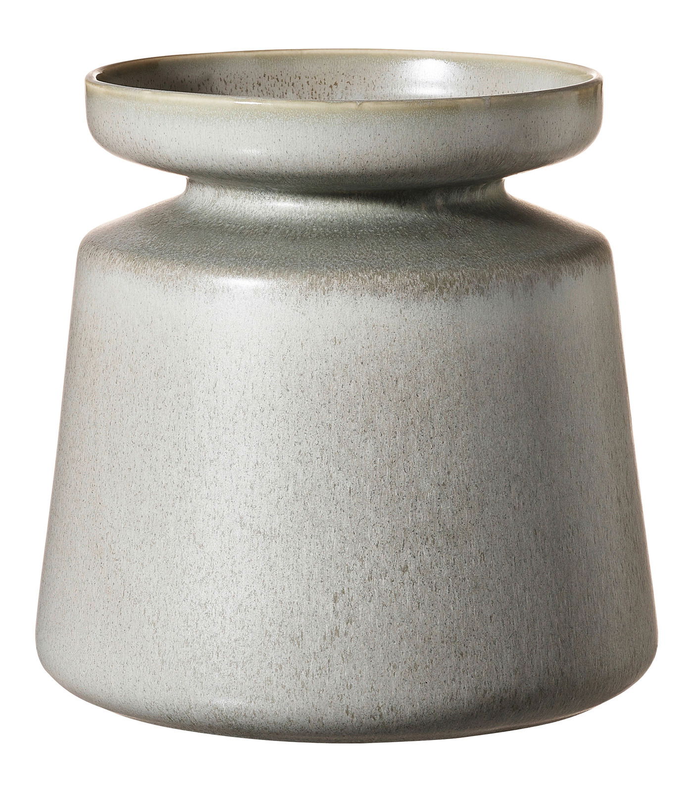 Graue Vase Imperia, 24,2 cm hoch, aus Keramik, seitliche Perspektive