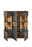 Offenes Highboard mit Holzelementen und grauen Türen, frontale Ansicht