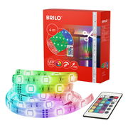 RGB-LED Flexband 4m mit Fernbedienung und Verpackung, Perspektive von vorne