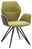 Valnatura Armlehnenstuhl PIANO Moderner Armlehnenstuhl mit grünem Stoffbezug und schwarzen Metallbeinen, seitliche Perspektive