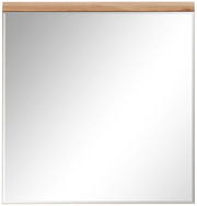 Rechteckiger Spiegel mit Holzrahmen an der Oberseite, Frontalansicht