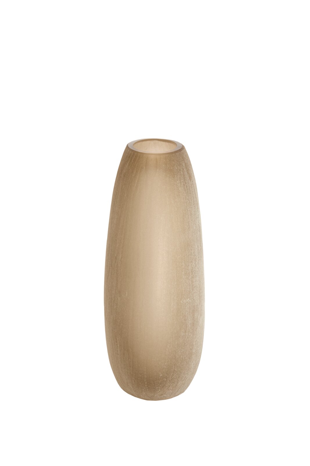 Beige Vase in zylindrischer Form, aus seitlicher Perspektive fotografiert