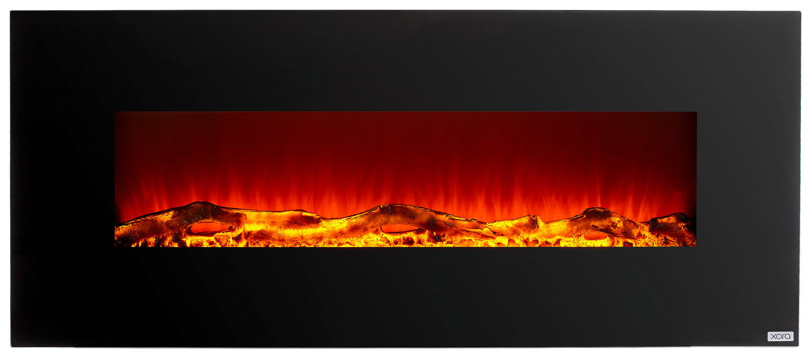 Moderner Elektrokamin mit realistischem Flammeneffekt, Frontalansicht