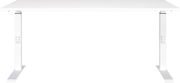 Höhenverstellbarer Schreibtisch in Weiß, Vorderansicht