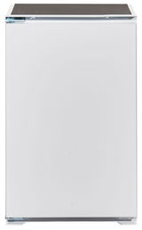 Frontansicht eines weißen Küchenblocks ohne sichtbare Griffe oder Verzierungen.