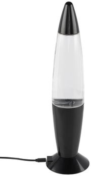 Schwarze Glitterleuchte Storm mit USB-Anschluss, seitliche Perspektive