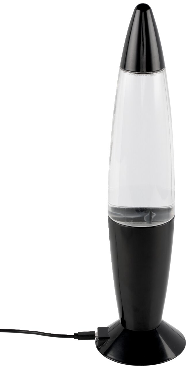 XORA Glitterleuchte STORM Schwarze Glitterleuchte Storm mit USB-Anschluss, seitliche Perspektive