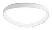 Moderne LED-Deckenleuchte in Weiß, seitliche Perspektive