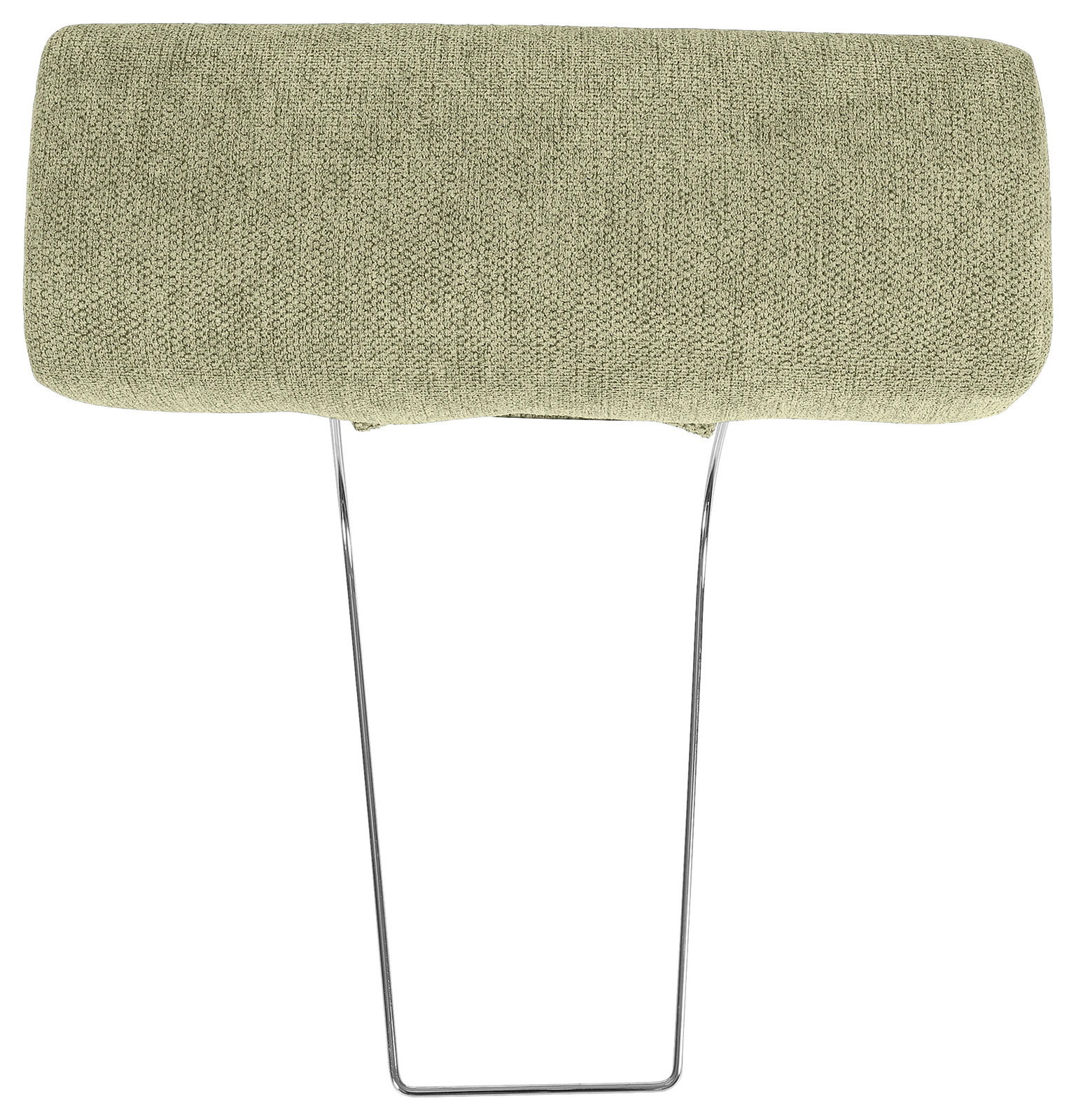 Grüne Kopfstütze mit Metallrahmen, Ansicht von vorne