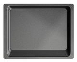 Backofenplatte in Draufsicht, rechteckig, 459 x 370 x 30 mm, aus Metall mit Antihaftbeschichtung.