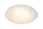 Ronde led-plafondlamp in wit, gezien van onderaf