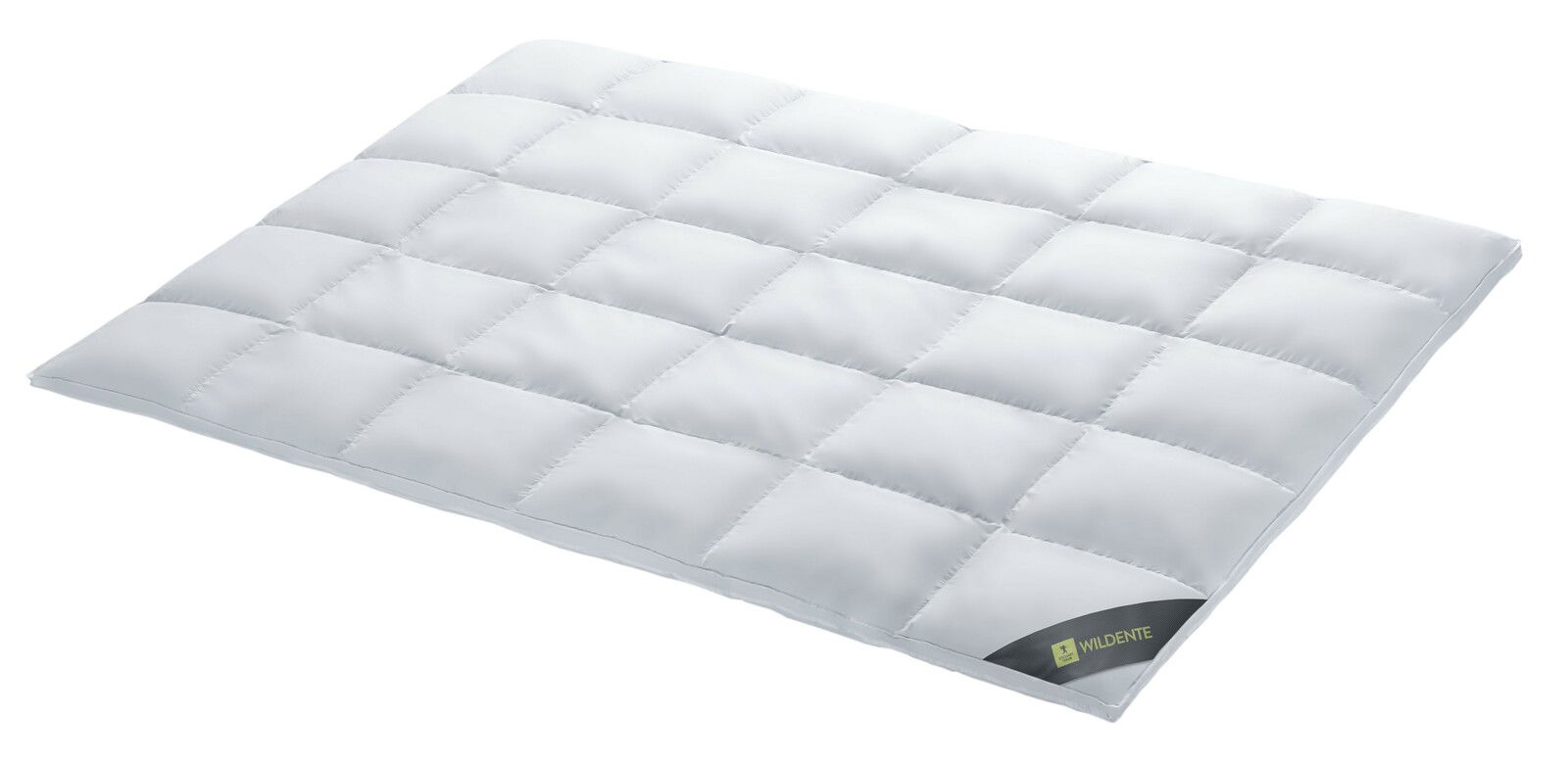 Spessarttraum Duodecke WILDENTE Weiße Duodecke 135x200cm von Spessarttraum, Modell WILDENTE, in schräger Draufsicht.