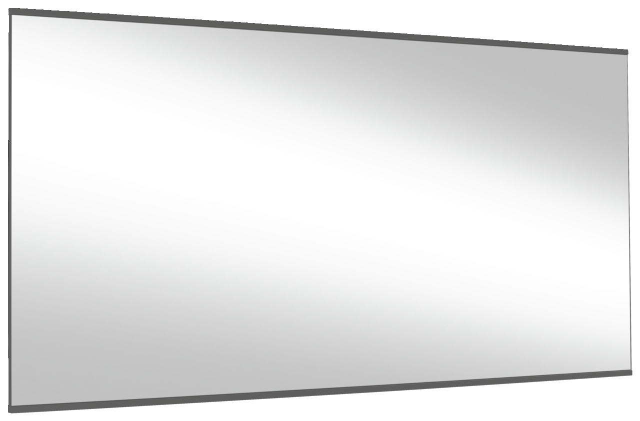 Rechteckiger Wandspiegel mit schmalem Rahmen, seitliche Perspektive