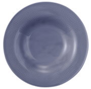 Blauer Pasta- und Salatteller mit geripptem Rand, Draufsicht