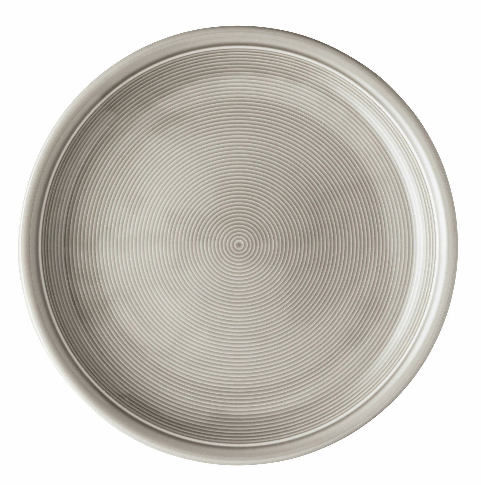 Speiseteller 26 cm Moon Grey, Draufsicht, mit feinen konzentrischen Kreisen.