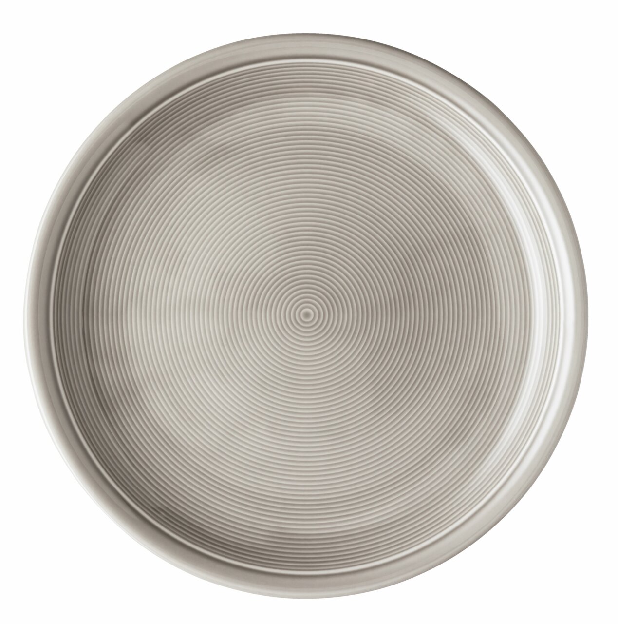 Thomas Speiseteller Trend Colour Speiseteller 26 cm Moon Grey, Draufsicht, mit feinen konzentrischen Kreisen.