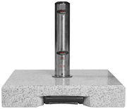 Granit-Trolley-Sockel mit Edelstahlrohr, Frontalansicht