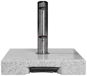 Granit-Trolley-Sockel mit Edelstahlrohr, Frontalansicht