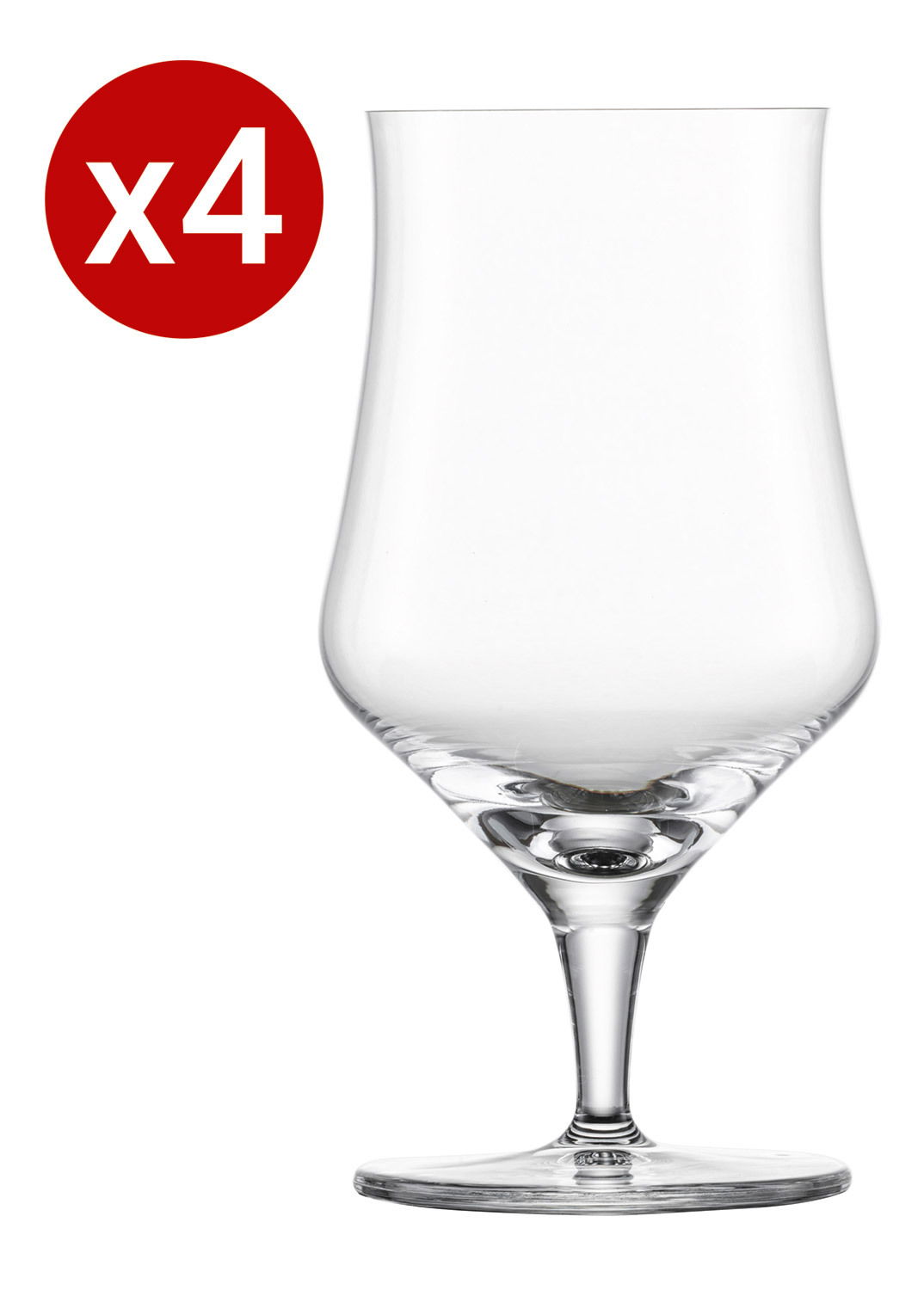 SCHOTT ZWIESEL 4-tlg. Biergläser Set BEER BASIC Bierglas in Nahaufnahme, Teil eines 4er Sets, seitliche Perspektive