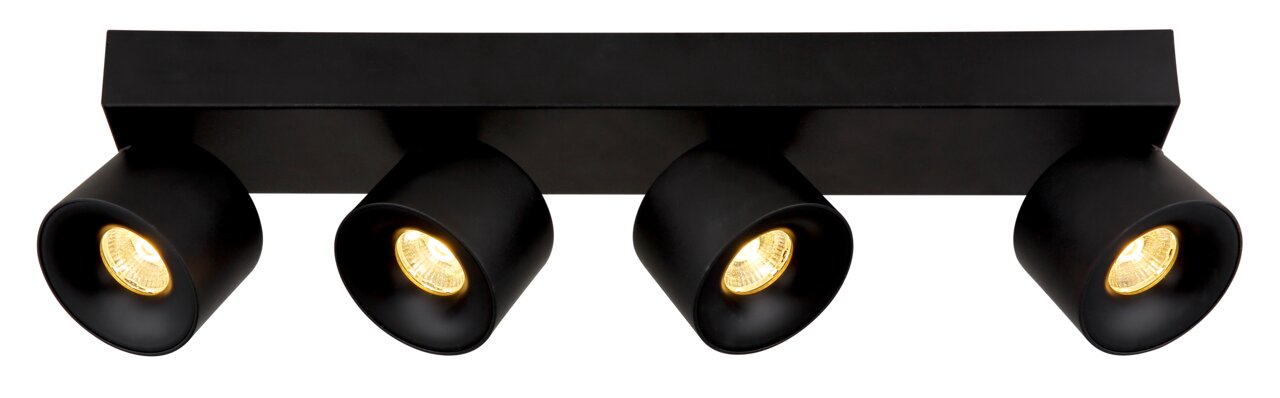 Schwarzer LED Strahler mit vier Leuchten, Ansicht von unten