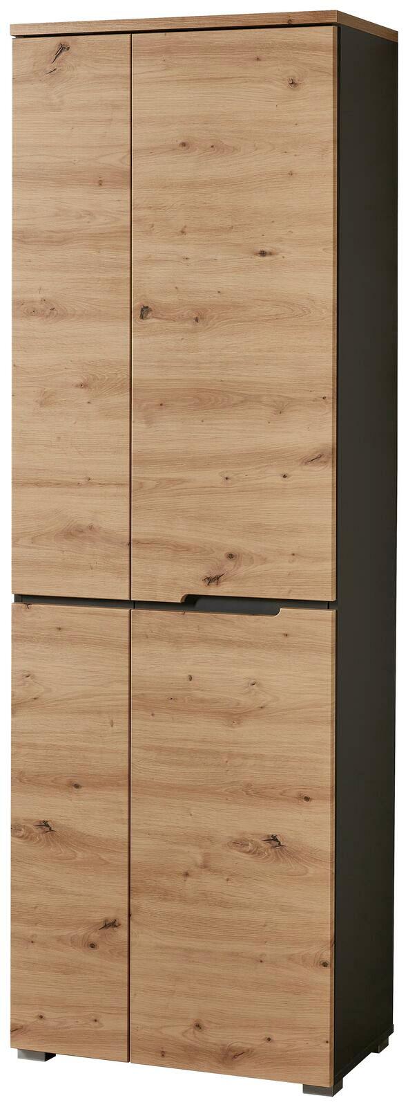 Voleo XL-Schuh-/Garderobenschrank DETROIT XL-Schuh- und Garderobenschrank aus Holz mit vier Türen, frontale Ansicht