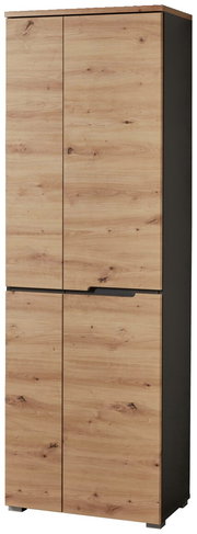 XL-Schuh- und Garderobenschrank aus Holz mit vier Türen, frontale Ansicht