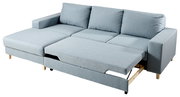 Graues Ecksofa mit ausziehbarem Bett, Perspektive von vorne links