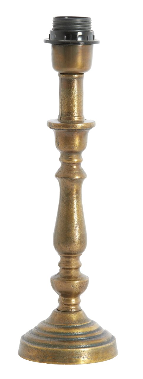 Light&Living Lampenfuß HELGA Antiker Lampenfuß aus Metall in Goldoptik, frontal fotografiert.