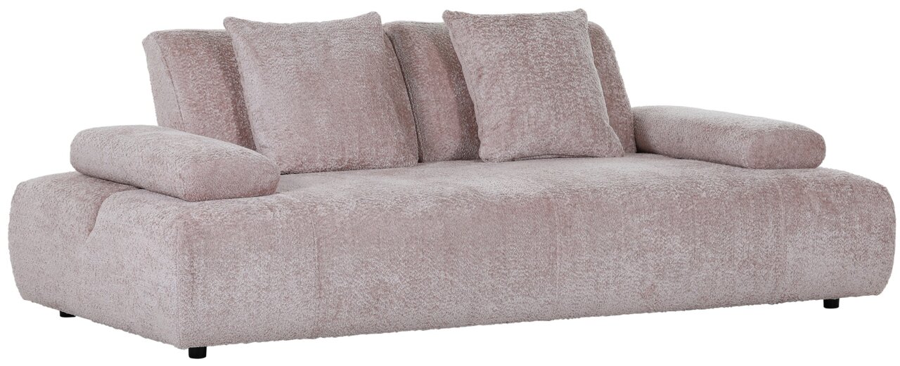 Zweiersofa in hellrosa Stoff, seitliche Perspektive