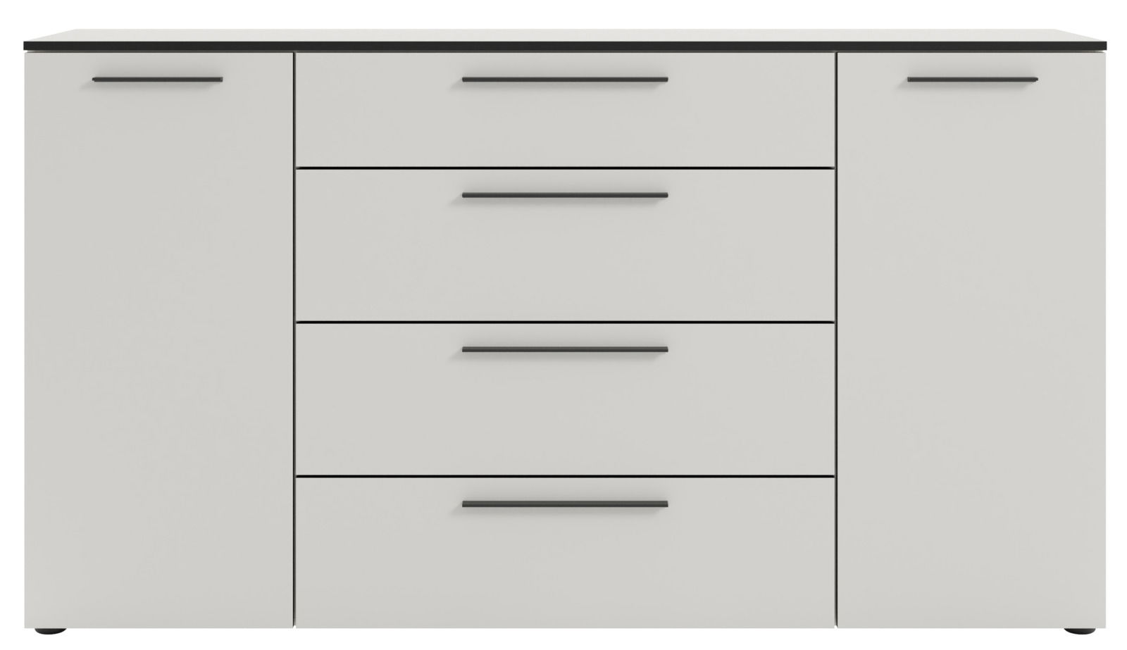 Frontansicht eines modernen XL-Sideboards mit zwei Türen und drei Schubladen in schlichtem Design.