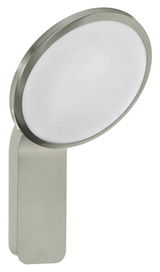 Moderne Außen-Wandleuchte Cicerone in gebürstetem Metall, seitliche Perspektive